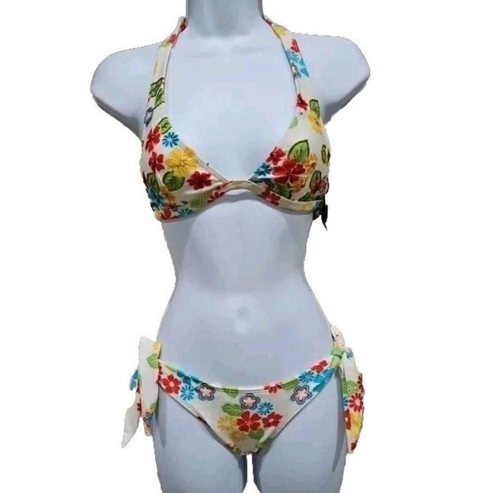Bathing Suit Bikini Swim Beach Buzios Brazil Small  Colorful flowers New Nice